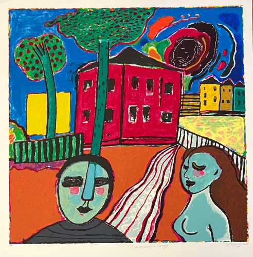 Guillaume Corneille - Het rode huis : een hommage aan Edvard Munch, 2000