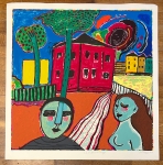 Guillaume Corneille - Het rode huis : een hommage aan Edvard Munch, 2000