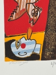 Guillaume Corneille - Oeuvre  4 mains. Srigraphie, techniques mixtes, signe avec Enrico Baj (1924-2003)