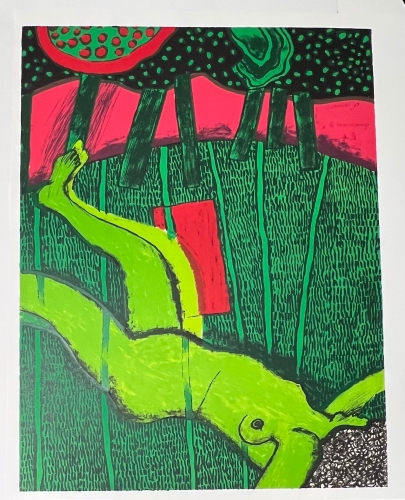 Guillaume Corneille - Antieke lithografie: 'Rode loper