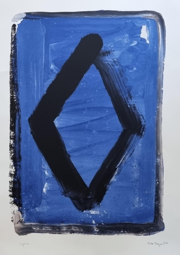 Bram Bogart - Compositie in Blauw-Zwart