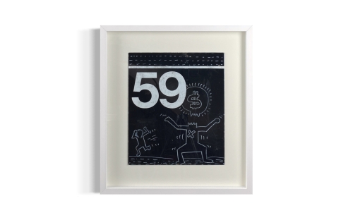 Keith Haring  - Dessin original sur Subway Sign