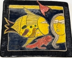 Guillaume Corneille - Cramique murale Poissons, 1999