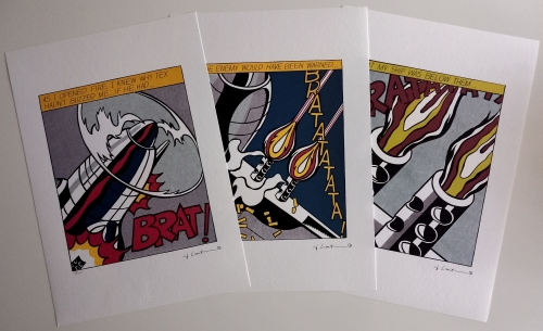 Roy Lichtenstein - As I Opened Fire... - Lithographic triptych