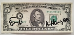 5 $ biljet - gesigneerd - tekening
