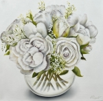 Oil on canvas: White Roses