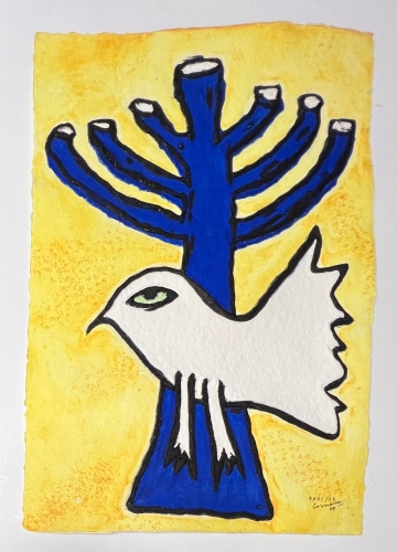 Guillaume Corneille - Aquagravure signed  : The Menorah of Peace