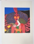 Guillaume Corneille - Lithographie signe : Portrait imaginaire de Dora, 1978