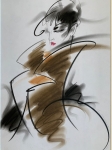 Henri Matchavariani - Dessin de mode. Contribution pour Vogue 1990